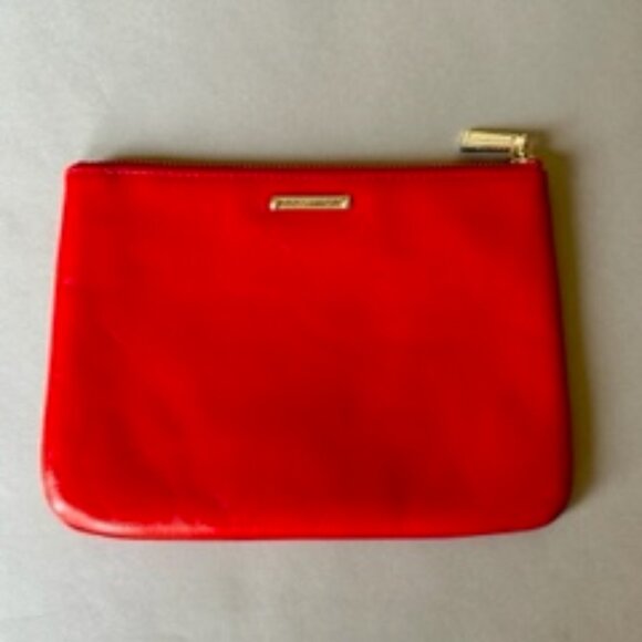 Rebecca Minkoff Red Leather Cosmetics Accessories Pouch Bag - Picture 3 of 5